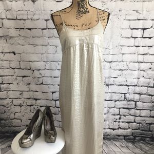 Calvin Klein Metallic Silky Slip Dress